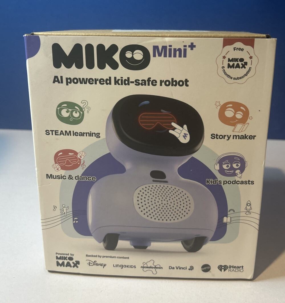 Miko Mini AI Robot STEM STEAM Learning Coach for Kids Purple Complete Open Box